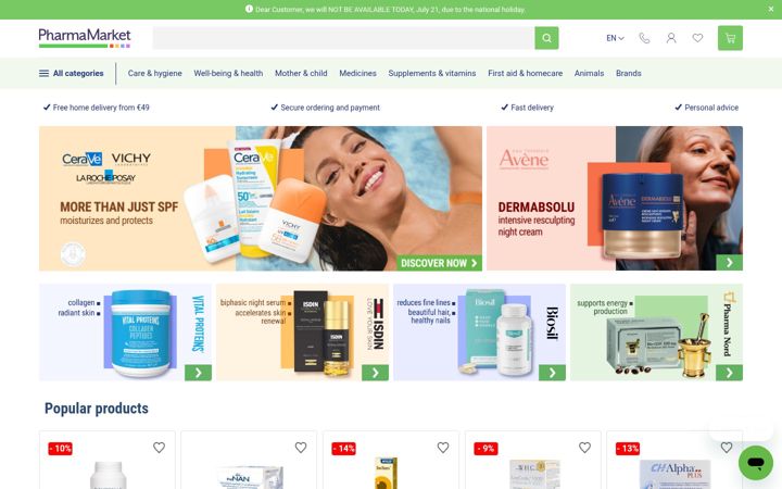 Screenshot of pharmamarket.eu