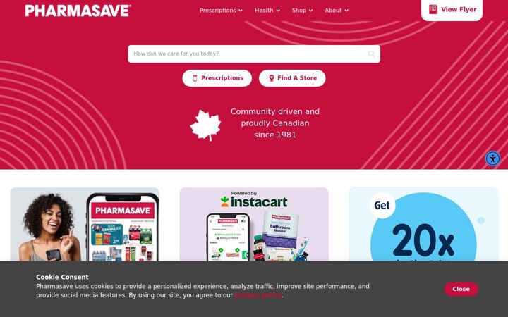 Screenshot of pharmasave.com