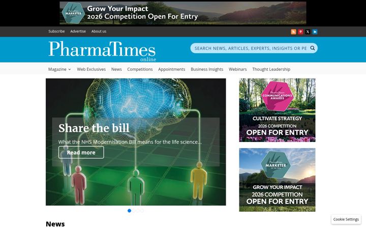Screenshot of pharmatimes.com