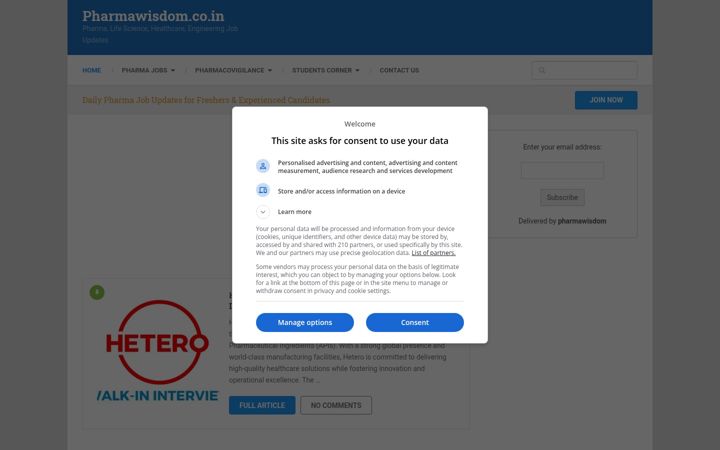 Screenshot von pharmawisdom.co.in