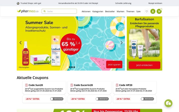 Kuvakaappaus sivustosta pharmeo.de
