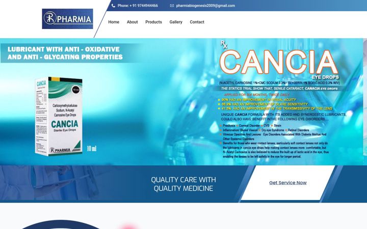 Captura de pantalla de pharmiabiogenesis.com
