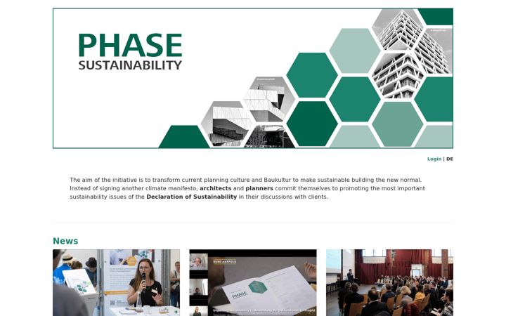 Screenshot of phase-sustainability.today