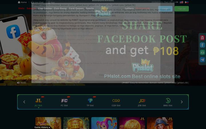 Screenshot of phbetj.bet