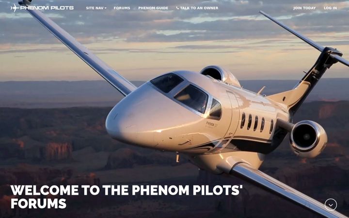 Captură de ecran a phenompilots.org