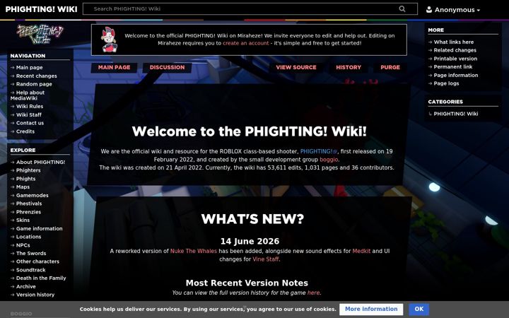 Screenshot of phighting.wiki