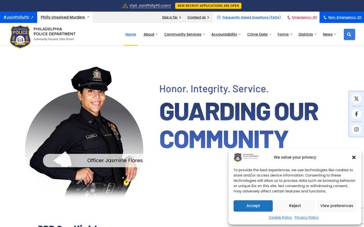 Screenshot of phillypolice.com