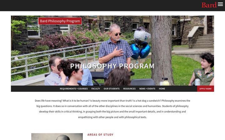 Screenshot di philosophy.bard.edu