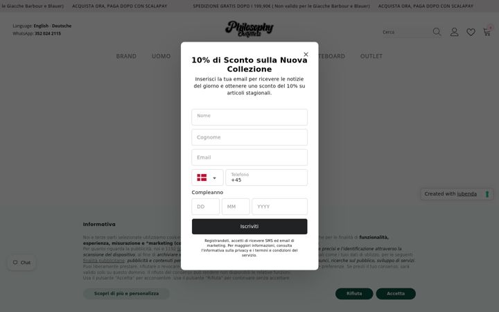 Screenshot of philosophystore.it