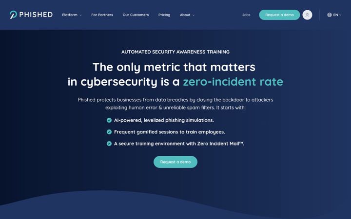 Captura de ecrã de phished.io