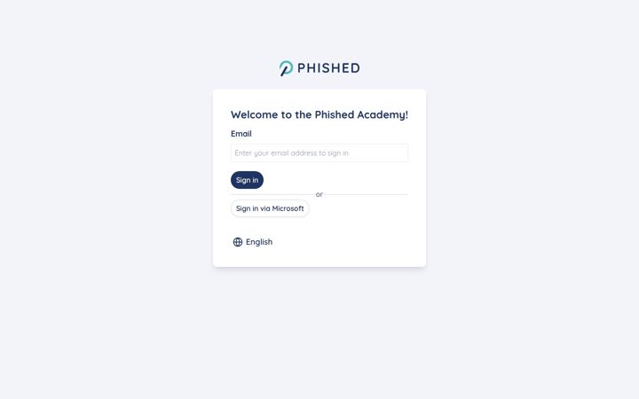 Skærmbillede af phishedacademy.io