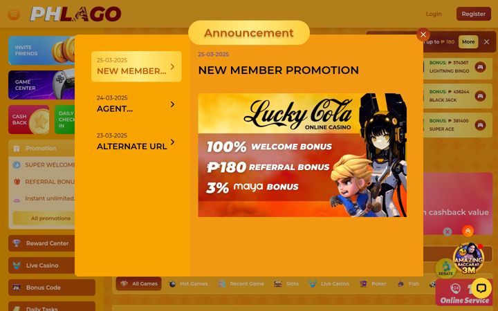 Screenshot of phlago.org
