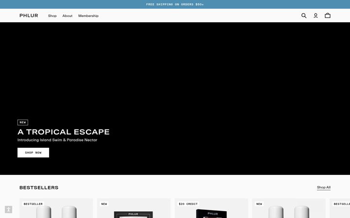 Screenshot of phlur.com