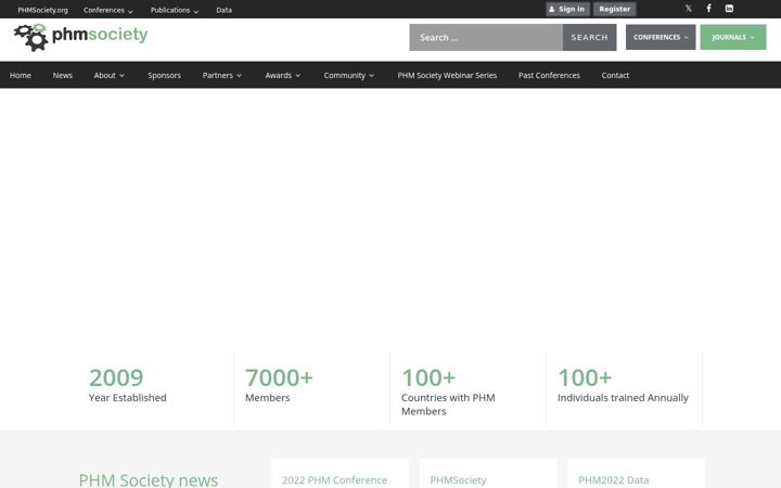 Screenshot of phmsociety.org