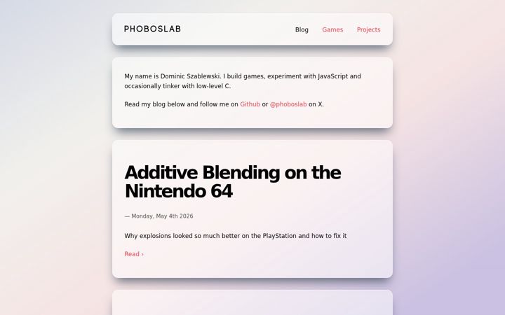 Screenshot of phoboslab.org