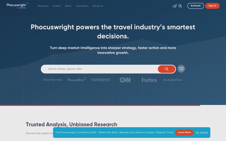 Screenshot of phocuswright.com