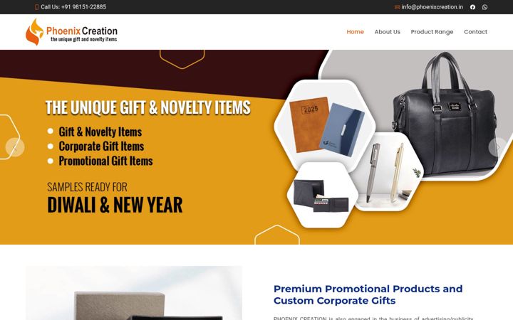 Screenshot of phoenixcreation.in
