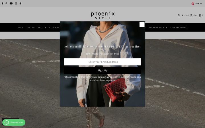 Screenshot of phoenixstyle.co.uk