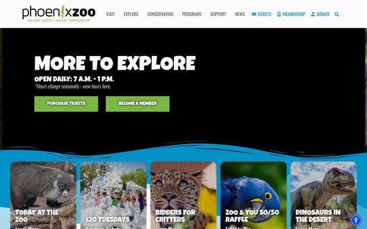 Skärmbild av phoenixzoo.org
