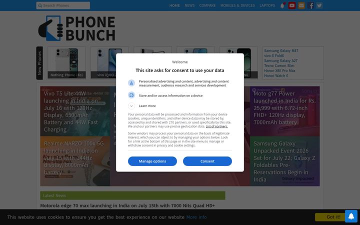 Screenshot of phonebunch.com