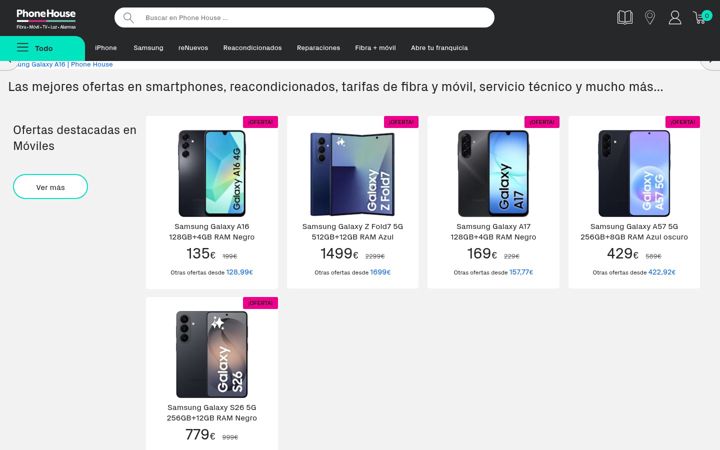 Captură de ecran a phonehouse.es