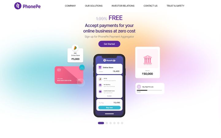 Snímek obrazovky phonepe.com