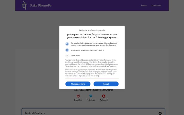 Screenshot of phonepes.com.in