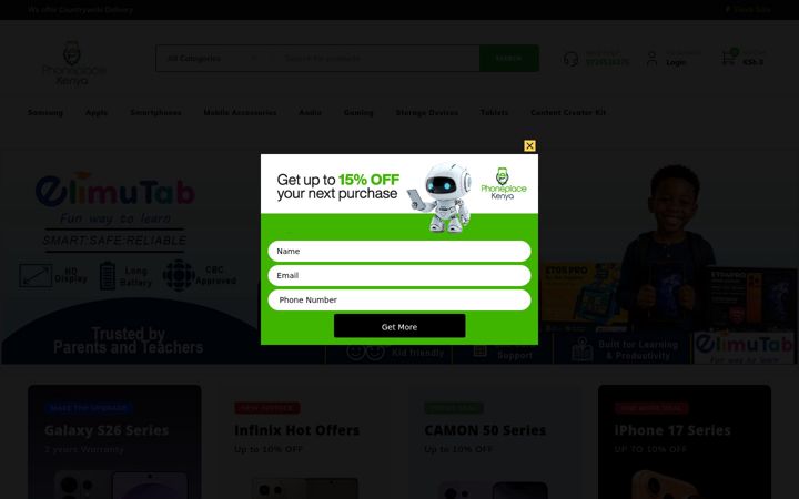 Screenshot of phoneplacekenya.com