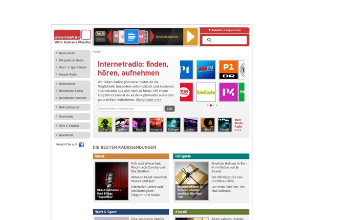 Screenshot of phonostar.de