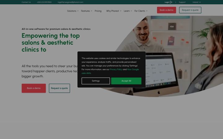 Screenshot stránky phorest.com