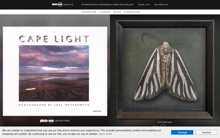 Screenshot of photoeye.com