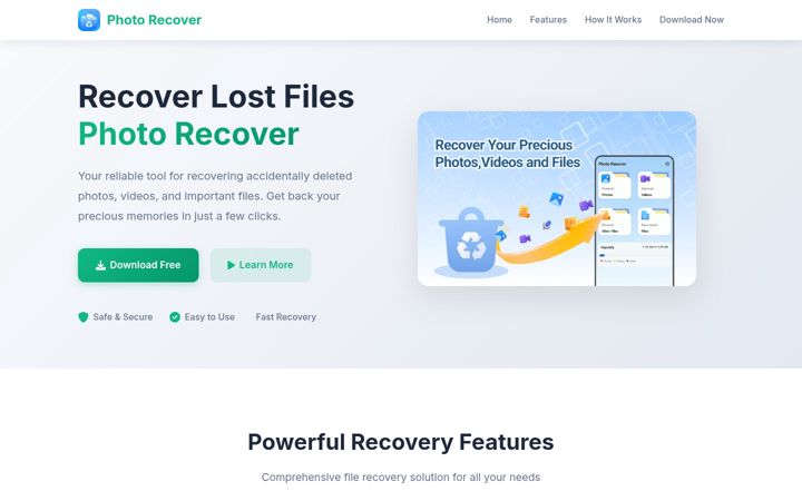 Screenshot of photorescued.com