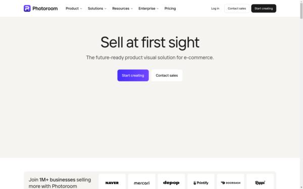 Screenshot of photoroom.com