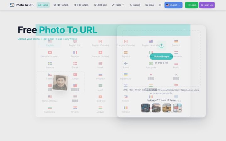 Screenshot of phototourl.com
