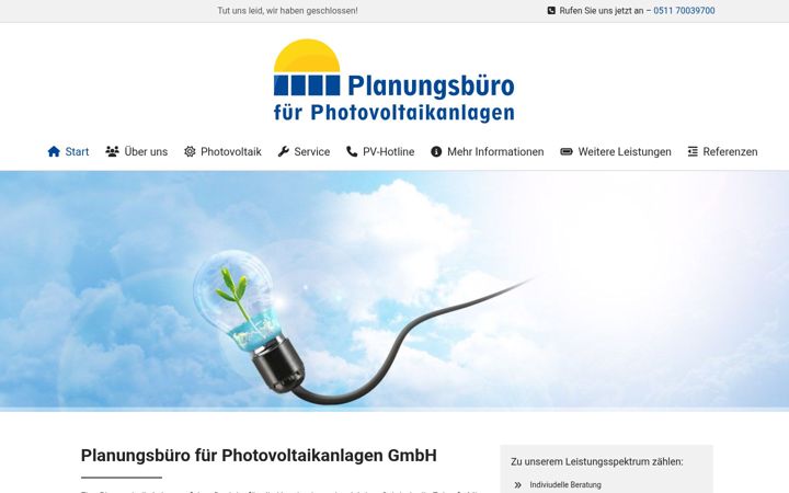 Screenshot of photovoltaikanlagen-hannover.de