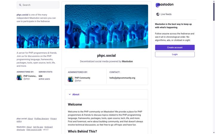 Screenshot of phpc.social