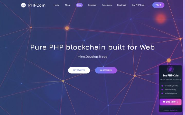 Screenshot of phpcoin.net