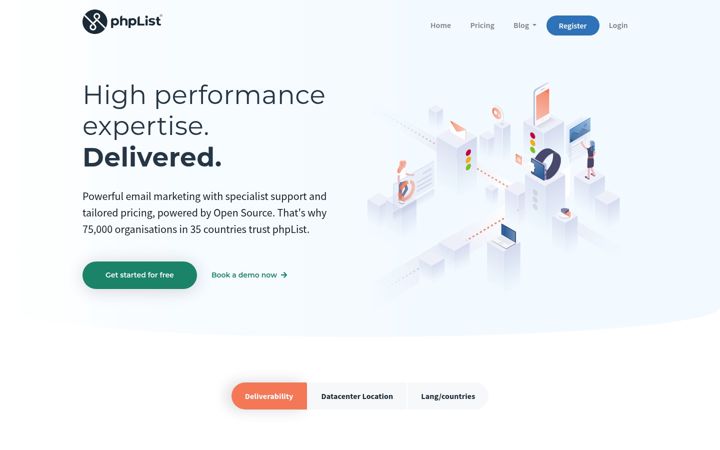 Screenshot di phplist.com