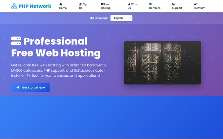 Screenshot stránky phpnet.us