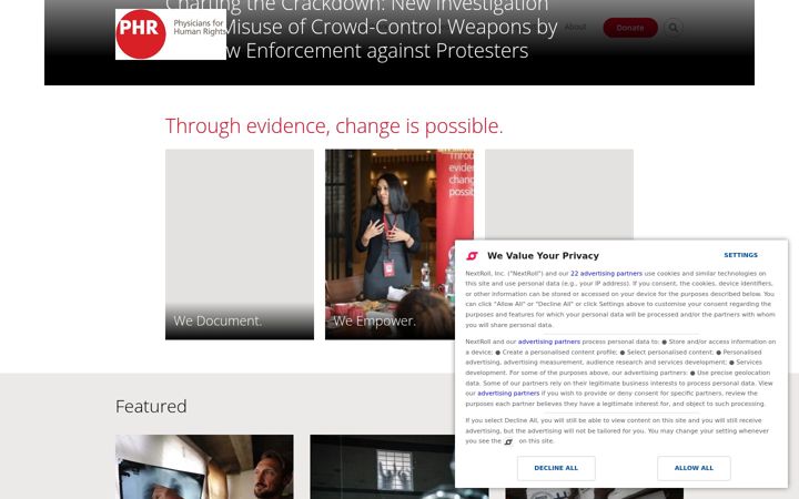 Screenshot of phr.org