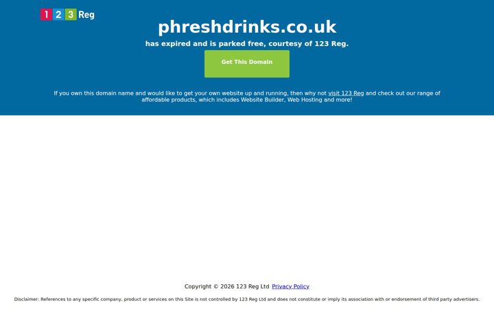 Screenshot di phreshdrinks.co.uk
