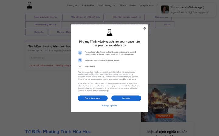Screenshot of phuongtrinhhoahoc.com