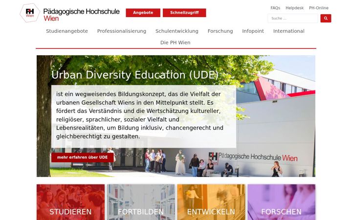 Screenshot of phwien.ac.at