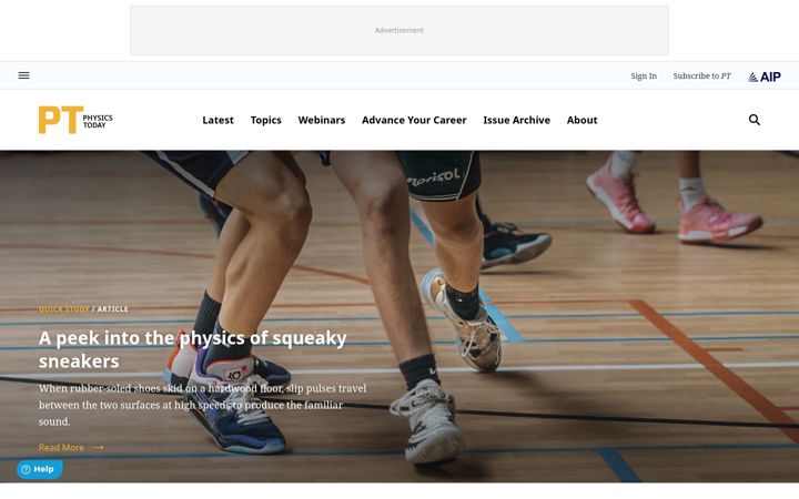 Screenshot of physicstoday.org