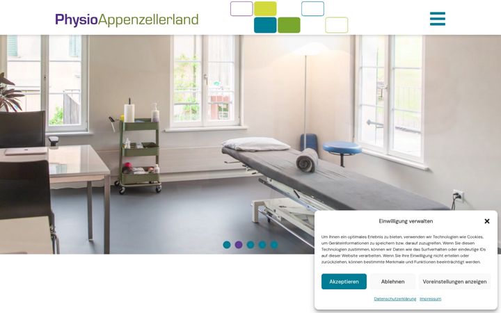Screenshot stránky physio-appenzellerland.ch
