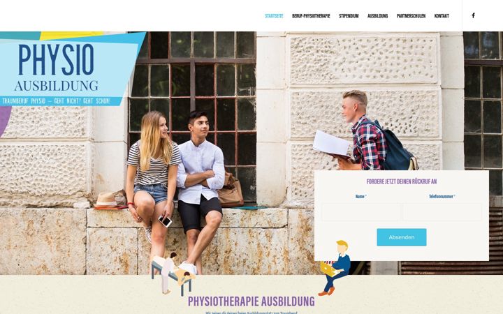 Captură de ecran a physio-ausbildung.at