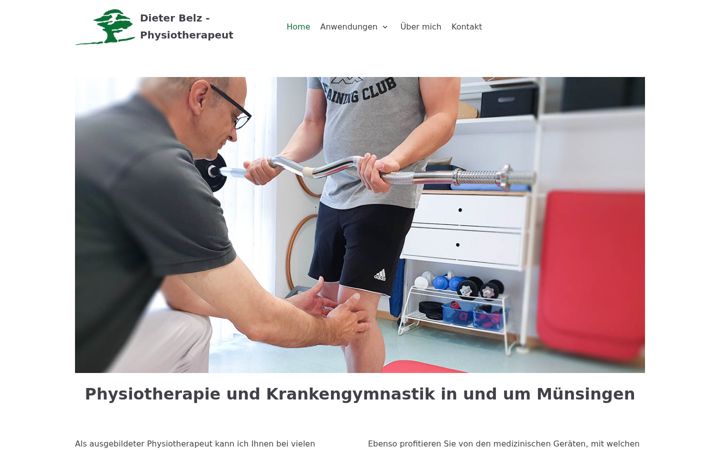 Kuvakaappaus sivustosta physio-belz.de