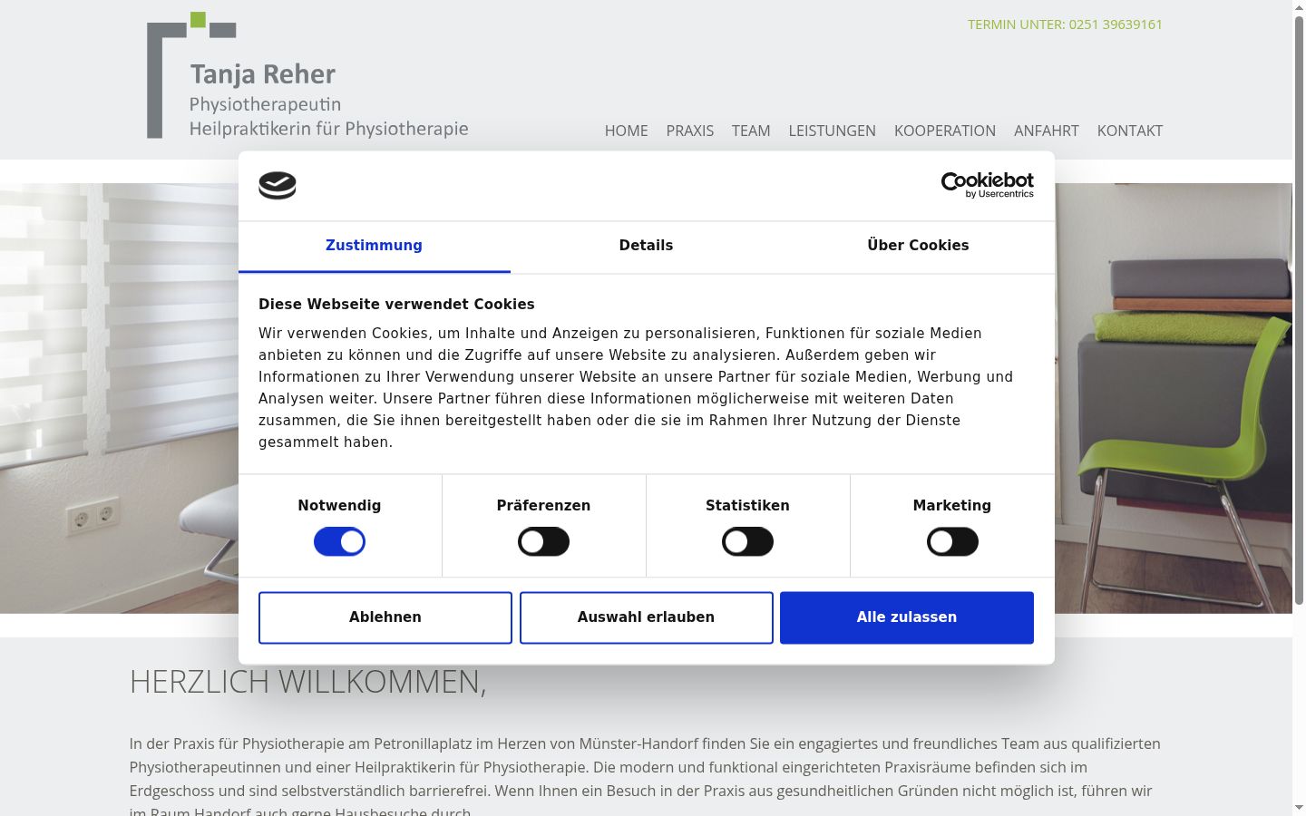 Screenshot tal-banner tal-kunsens muri qabel kwalunkwe interazzjoni