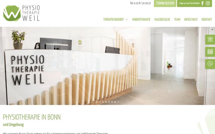 Skærmbillede af physio-weil-bonn.de