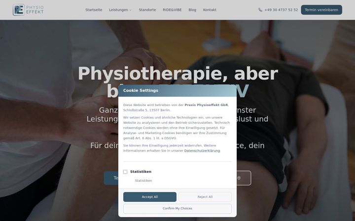 Screenshot of physioeffekt.com